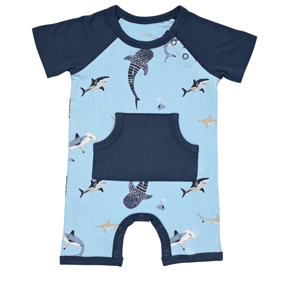 Kyte Baby Shortall in Stream Shark - size 3-6 months